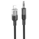 Кабель аудіоадаптер Hoco UPA27 Spirit transparent digital audio conversion cable AUX - iP Lightning Black