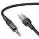 Кабель аудіоадаптер Hoco UPA27 Spirit transparent digital audio conversion cable AUX - iP Lightning Black