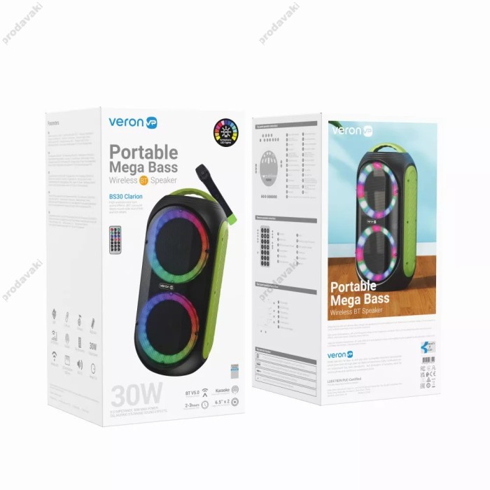 Портативна колонка Bluetooth Veron BS30 Clarion 30W Black