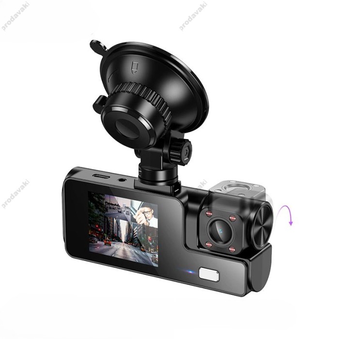 Відеореєстратор HOCO DI60 World three-screen simultaneous display 720p Wi-Fi Black