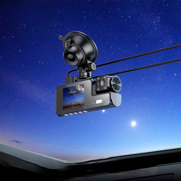 Відеореєстратор HOCO DI60 World three-screen simultaneous display 720p Wi-Fi Black