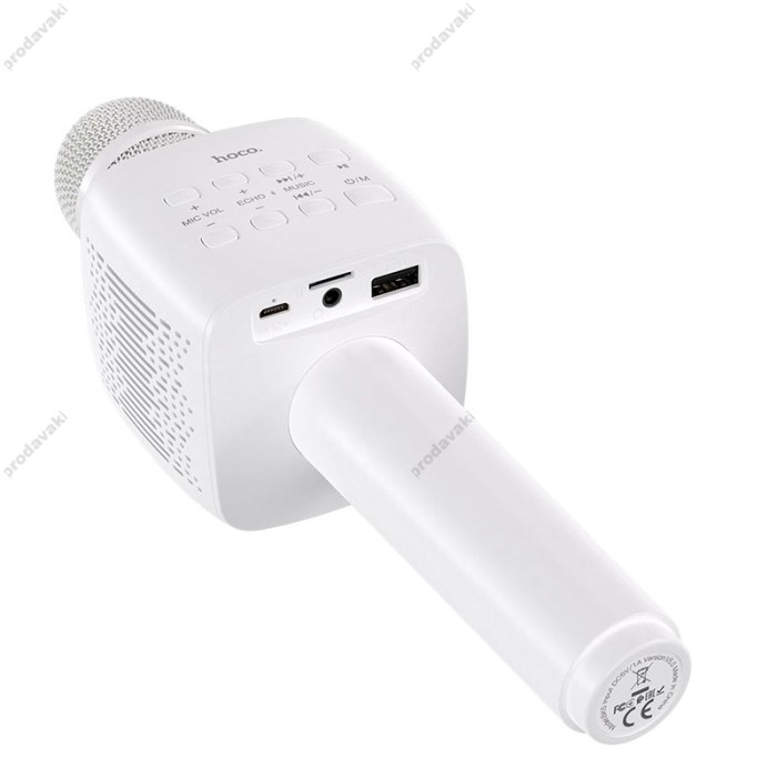 Портативна колонка-мікрофон HOCO BK5 Cantando karaoke microphone BT 5.0 White