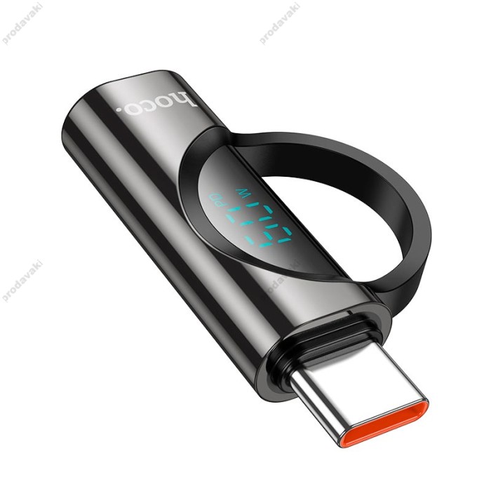Перехідник HOCO UA32A Type-C male to Lightning female display adapter 60W Black
