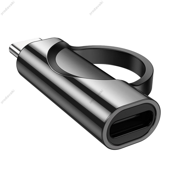 Перехідник HOCO UA32A Type-C male to Lightning female display adapter 60W Black