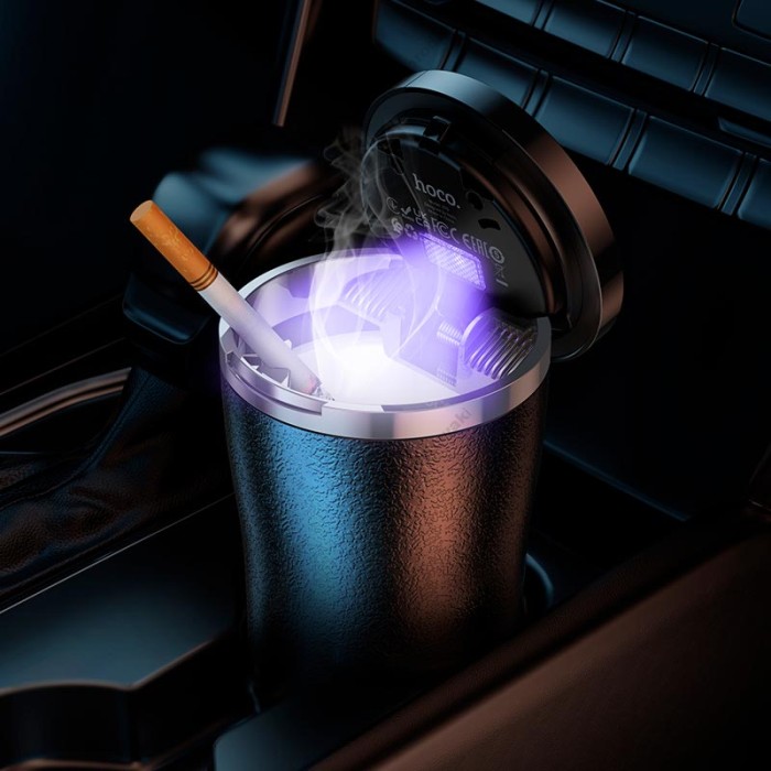 Автомобільна попільничка Hoco ZP9 Solar Car ashtray Black