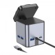 Бездротовий зарядний пристрій Type-C HUB (хаб) Hoco HB49 Effortless 9-in-1 wireless fast charging desktop station Gray