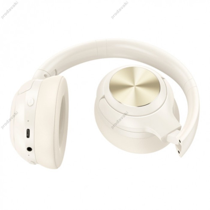 Бездротові навушники Bluetooth HOCO W54 Young headphones BT 5.4 ANC AUX USB-C 30h Milky white