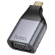 HDMI-адаптер HOCO UA34 Type-C to VGA adapter 2k Ultra HD metal-grey