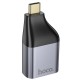 HDMI-адаптер HOCO UA34 Type-C to VGA adapter 2k Ultra HD metal-grey