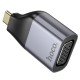 HDMI-адаптер HOCO UA34 Type-C to VGA adapter 2k Ultra HD metal-grey