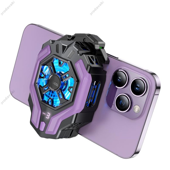 Кулер для телефону HOCO GM26 Ambitious cooling mobile phone fan 4.5-7" Black-purple