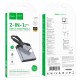 Перехідник картрідер адаптер HOCO LS39 Type-C to Type-C + 3.5 digital audio converter 27W DAC metal-grey