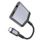 Перехідник картрідер адаптер HOCO LS39 Type-C to Type-C + 3.5 digital audio converter 27W DAC metal-grey