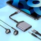 Перехідник картрідер адаптер HOCO LS39 Type-C to Type-C + 3.5 digital audio converter 27W DAC metal-grey