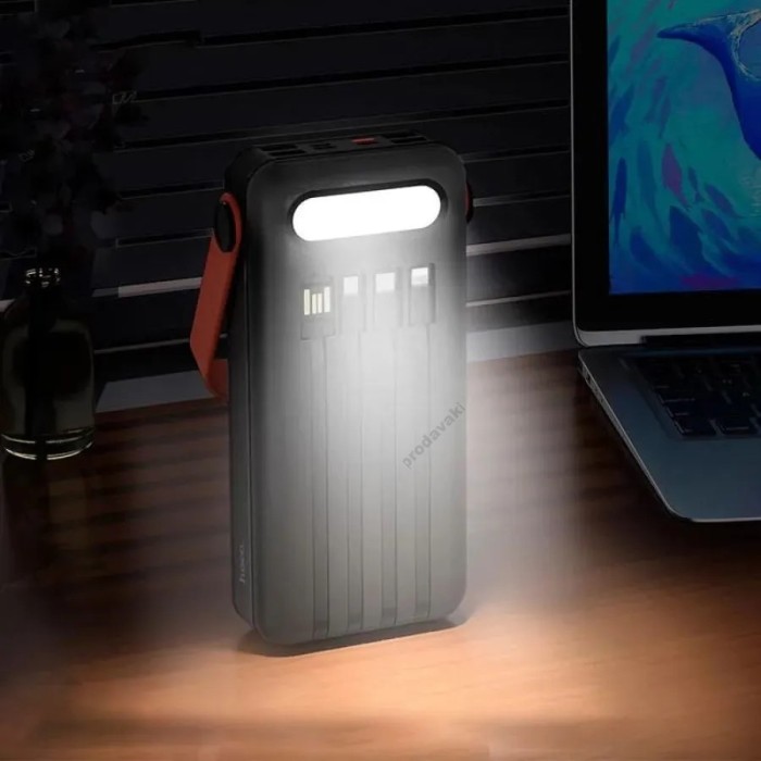 Повербанк портативний акумулятор Power bank Hoco DB33 Plus Rising із сонячною панеллю 22.5W 30000 mAh Black