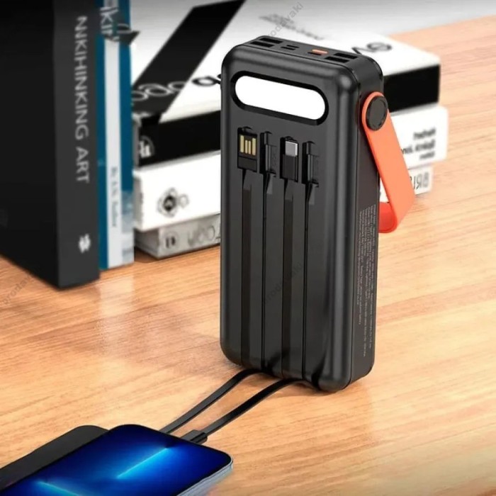 Повербанк портативний акумулятор Power bank Hoco DB33 Plus Rising із сонячною панеллю 22.5W 30000 mAh Black