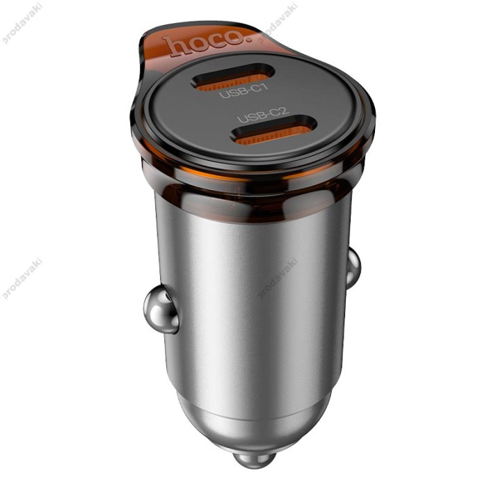 Автомобільний зарядний пристрій Hoco NZ16B Rigorous port 3A 45W Metal-grey