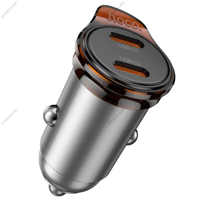 Автомобільний зарядний пристрій Hoco NZ16B Rigorous port 3A 45W Metal-grey