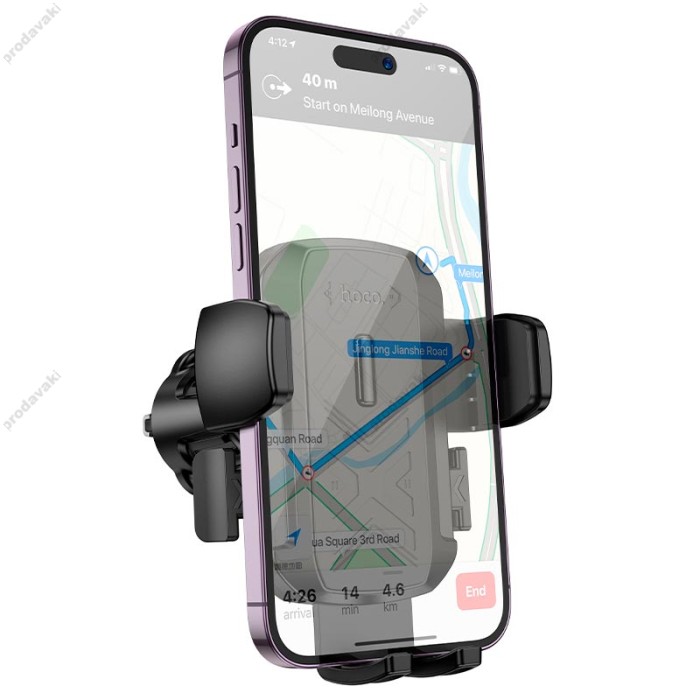 Автомобільний тримач Hoco H64 Gamble one-button Car holder (air outlet) 4.5-7" Black