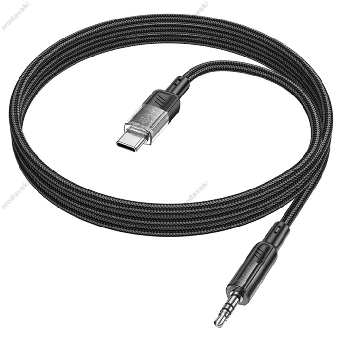 Кабель аудіоадаптер Hoco UPA27 Spirit transparent digital audio conversion cable AUX - Type-C Gray