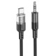 Кабель аудіоадаптер Hoco UPA27 Spirit transparent digital audio conversion cable AUX - Type-C Black