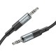 AUX-кабель Аудіоадаптер HOCO UPA23 AUX audio cable 1m Metal Grey