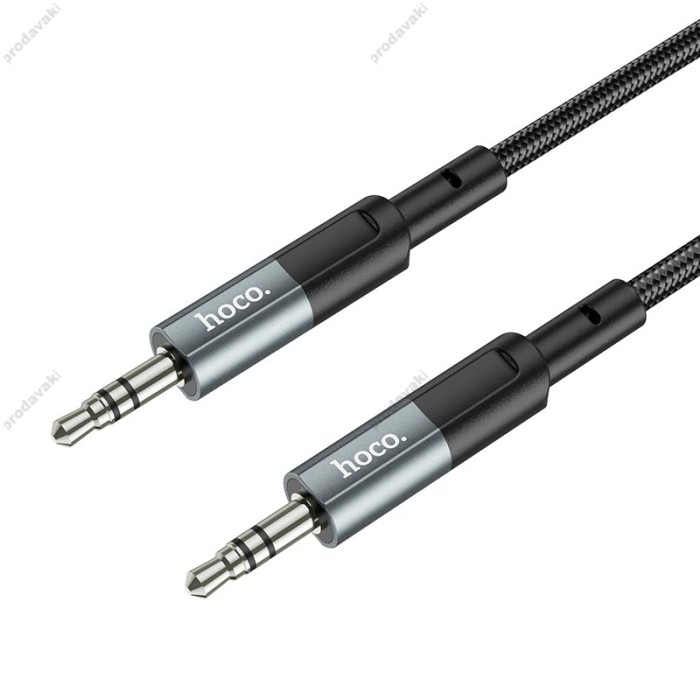 AUX-кабель Аудіоадаптер HOCO UPA23 AUX audio cable 1m Metal Grey