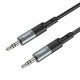 AUX-кабель Аудіоадаптер HOCO UPA23 AUX audio cable 1m Metal Grey