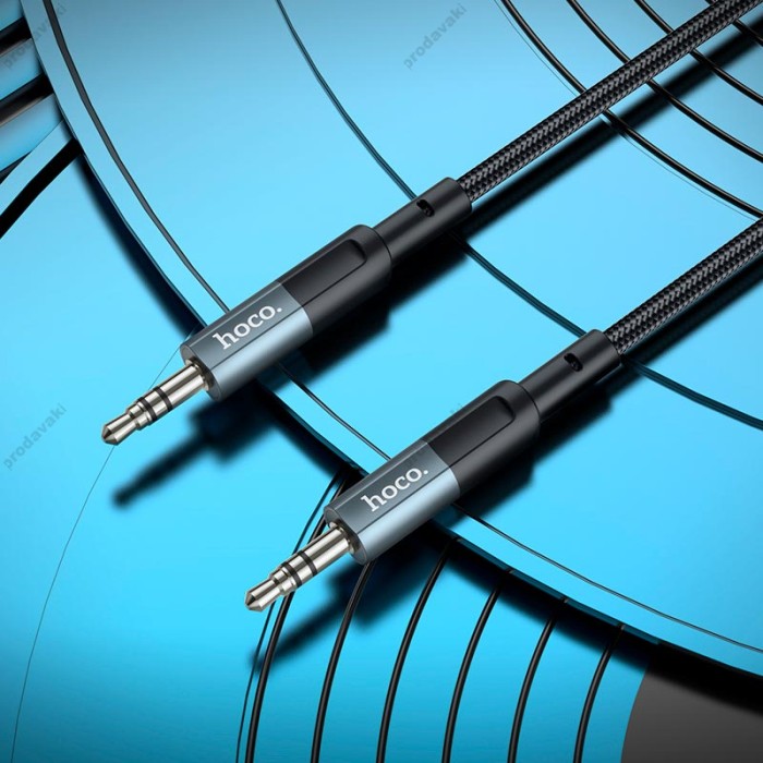 AUX-кабель Аудіоадаптер HOCO UPA23 AUX audio cable 1m Metal Grey