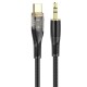 Кабель аудіоадаптер Hoco UPA25 Transparent Discovery Edition Digital audio conversion cable AUX - Type-C 1M Black