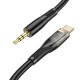 Кабель аудіоадаптер Hoco UPA25 Transparent Discovery Edition Digital audio conversion cable AUX - Type-C 1M Black