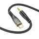 Кабель аудіоадаптер Hoco UPA25 Transparent Discovery Edition Digital audio conversion cable AUX - Type-C 1M Black