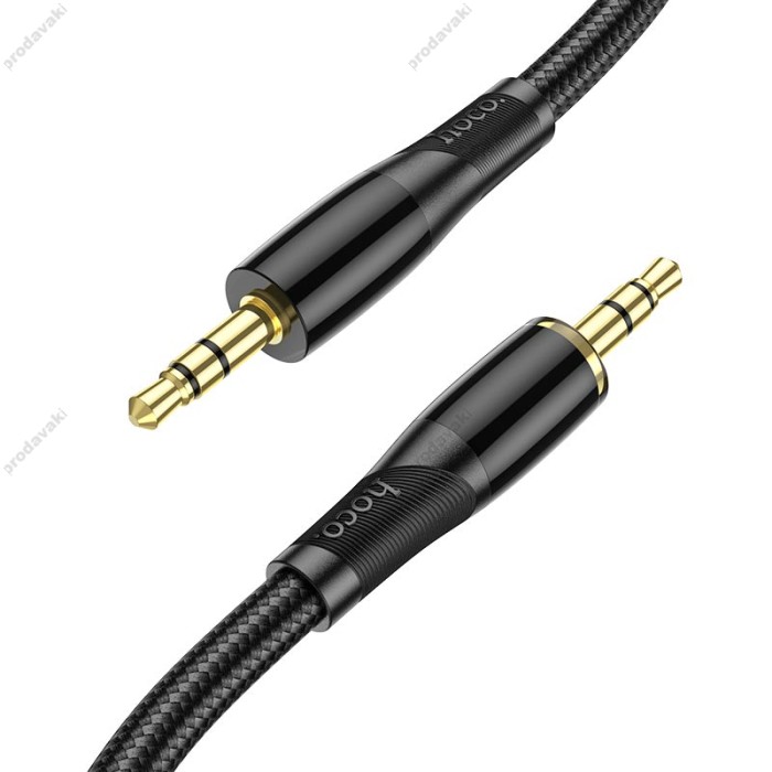 Кабель аудіоадаптер Hoco UPA25 Transparent Discovery Edition Digital audio conversion cable AUX - AUX 1M Black