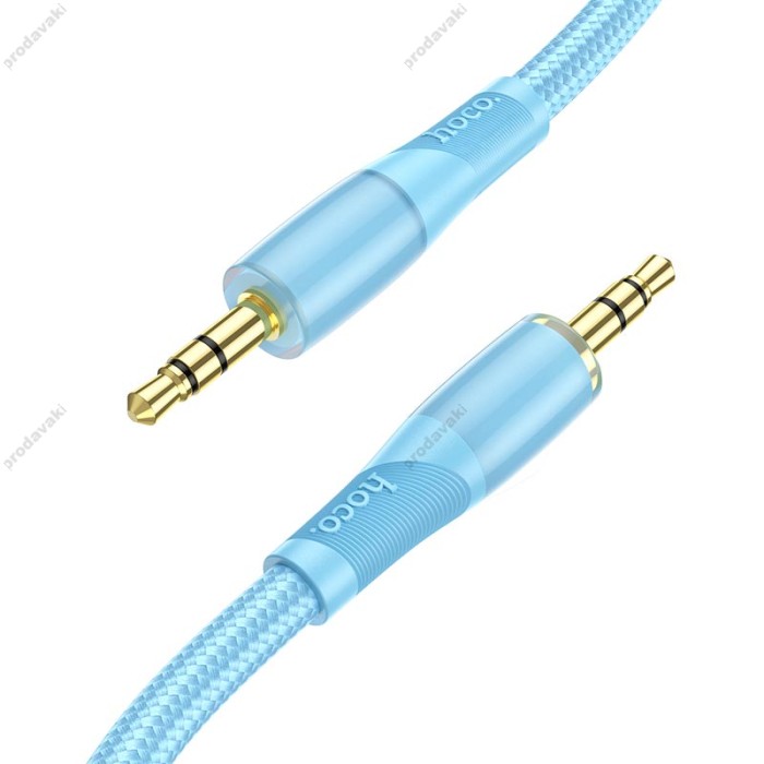 Кабель аудіоадаптер Hoco UPA25 Transparent Discovery Edition Digital audio conversion cable AUX - AUX 1M Blue