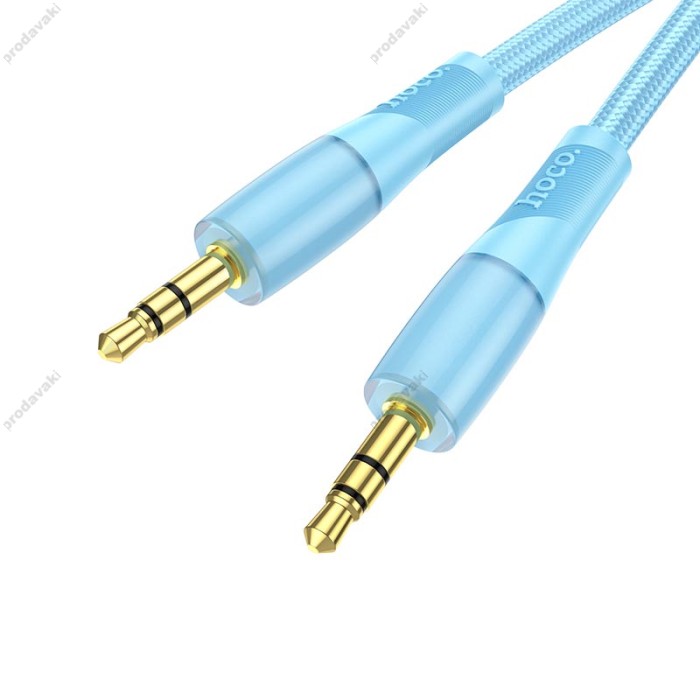 Кабель аудіоадаптер Hoco UPA25 Transparent Discovery Edition Digital audio conversion cable AUX - AUX 1M Blue
