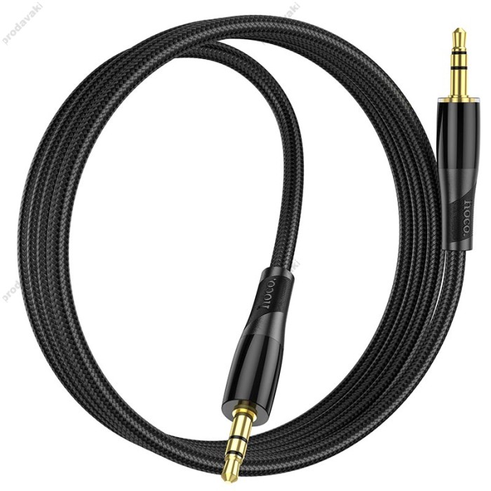 Кабель аудіоадаптер Hoco UPA25 Transparent Discovery Edition Digital audio conversion cable AUX - AUX 1M Black