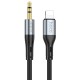 Кабель аудіоадаптер Hoco UPA22 silicone digital audio conversion cable AUX - Lightning 1m Black