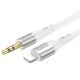 Кабель аудіоадаптер Hoco UPA22 silicone digital audio conversion cable AUX - Lightning 1m White