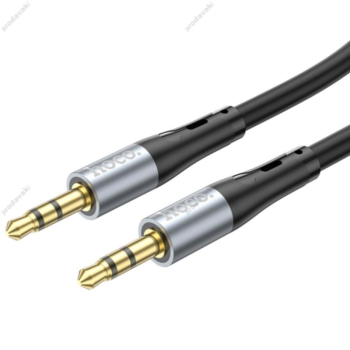 Кабель аудіоадаптер Hoco UPA22 silicone digital audio conversion cable AUX - AUX 1m Black