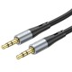 Кабель аудіоадаптер Hoco UPA22 silicone digital audio conversion cable AUX - AUX 1m Black