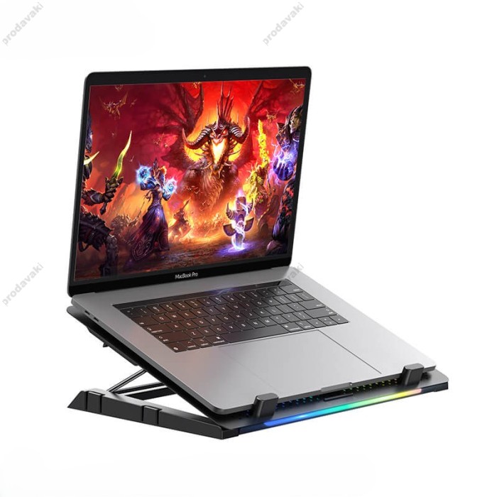 Підставка для ноутбука та MacBook Hoco DH11 c RGB освітленням Black