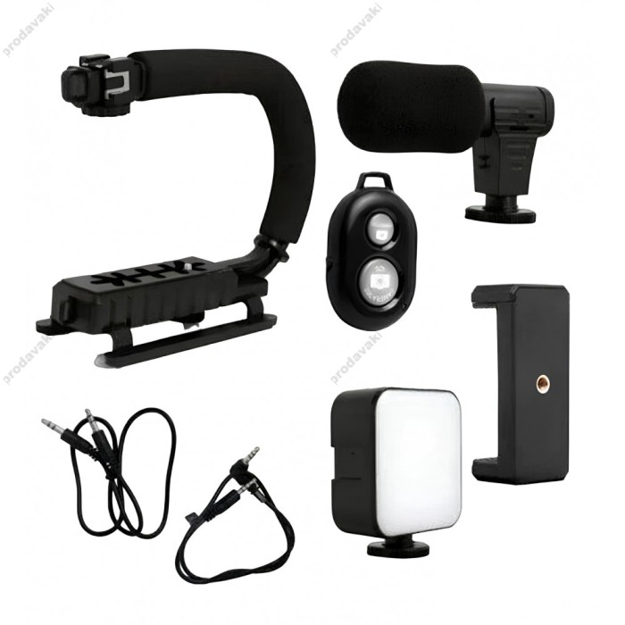 Одноосьовий стабілізатор Gimbal Stabilizer CH AY-49U Multifunctional Microphone та LED
