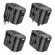Мережевий адаптер перехідник для розеток HOCO AC15 Walker three-port PD20W universal conversion charger 2USB/Type-C Black
