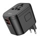 Мережевий адаптер перехідник для розеток HOCO AC15 Walker three-port PD20W universal conversion charger 2USB/Type-C Black