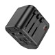 Мережевий адаптер перехідник для розеток HOCO AC15 Walker three-port PD20W universal conversion charger 2USB/Type-C Black