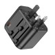 Мережевий адаптер перехідник для розеток HOCO AC15 Walker three-port PD20W universal conversion charger 2USB/Type-C Black