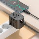 Мережевий адаптер перехідник для розеток HOCO AC15 Walker three-port PD20W universal conversion charger 2USB/Type-C Black