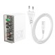 Мережевий зарядний пристрій HOCO N36 Fuerza six-port charger 3USB/3Type-C 65W/3A PD/QC transparent-black
