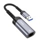 Мережевий адаптер Hoco UA26 Ethernet USB to RJ45 1000 Mbps 0.125m Black