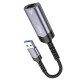 Мережевий адаптер Hoco UA26 Ethernet USB to RJ45 1000 Mbps 0.125m Black